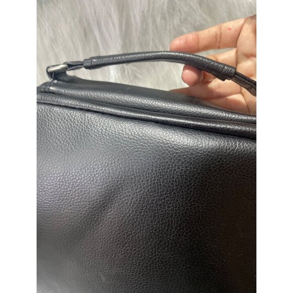 Black Faux Leather Bible Organizer Bag With Multiple Compartments & Zipper Closu - Picture 3 of 10